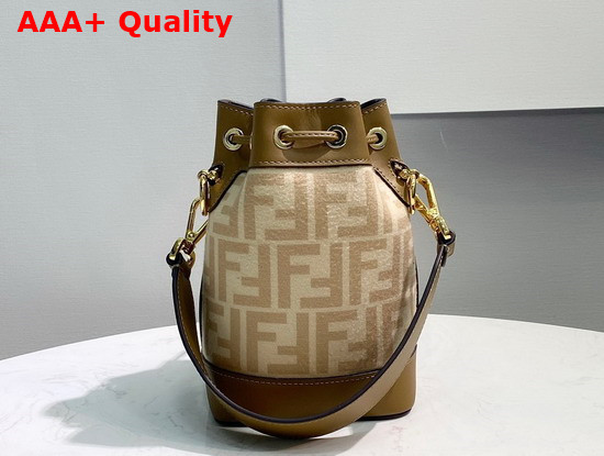 Fendi Mon Tresor FF Beige Wool Mini Bag Replica