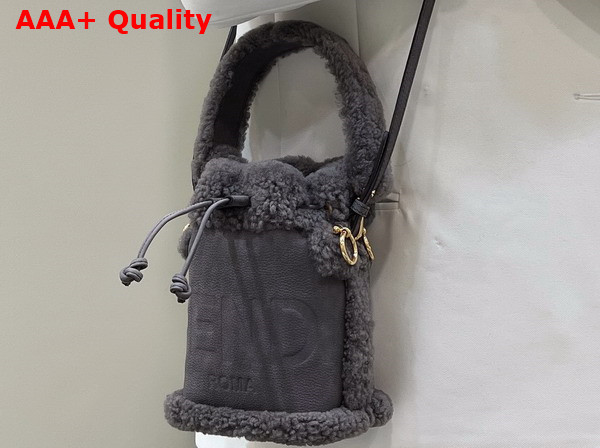 Fendi Mon Tresor Gray Nubuck Minibag Replica