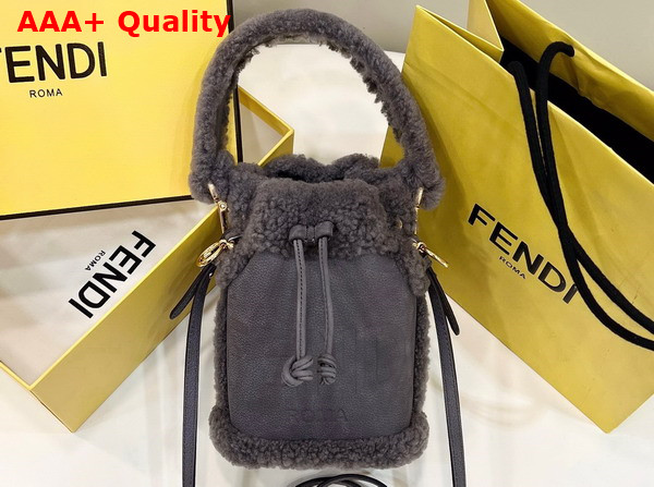 Fendi Mon Tresor Gray Nubuck Minibag Replica