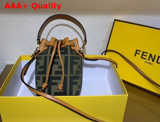 Fendi Mon Tresor Green Canvas Mini Bag Replica