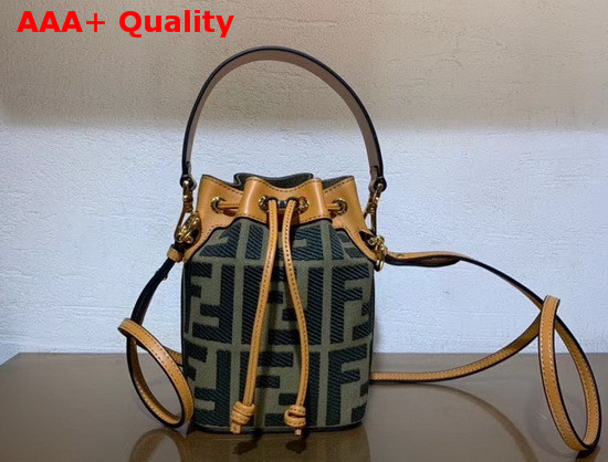 Fendi Mon Tresor Green Canvas Mini Bag Replica