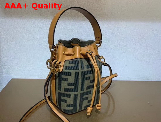 Fendi Mon Tresor Green Canvas Mini Bag Replica
