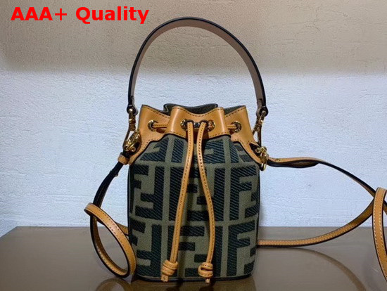 Fendi Mon Tresor Green Canvas Mini Bag Replica
