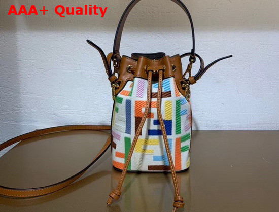 Fendi Mon Tresor Mini Bag in Beige Canvas Replica