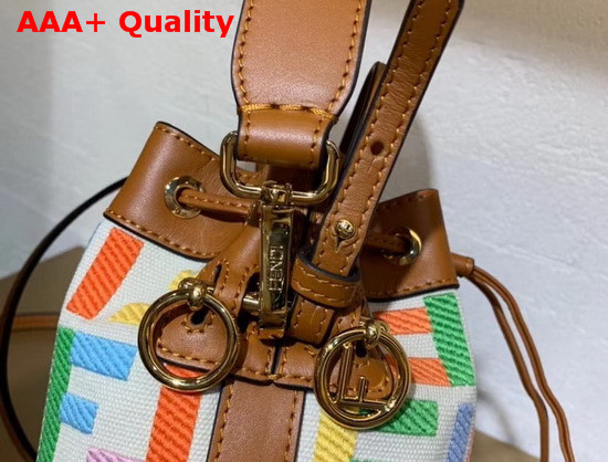 Fendi Mon Tresor Mini Bag in Beige Canvas Replica