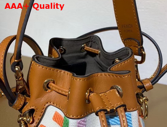 Fendi Mon Tresor Mini Bag in Beige Canvas Replica
