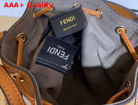 Fendi Mon Tresor Mini Bag in Beige Canvas Replica