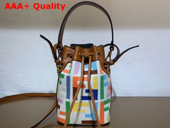 Fendi Mon Tresor Mini Bag in Beige Canvas Replica