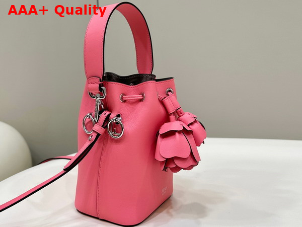 Fendi Mon Tresor Pink Leather Mini Bag with 3D Roses Replica