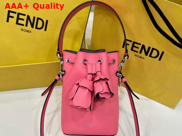Fendi Mon Tresor Pink Leather Mini Bag with 3D Roses Replica