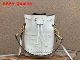 Fendi Mon Tresor White Leather Mini Bag with Decorative Stitching Replica