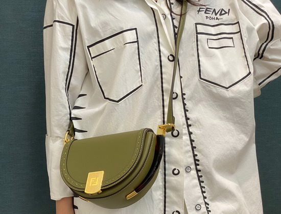 Fendi Moonlight Green Leather Bag Replica