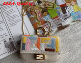 Fendi Nano Baguette Charm Beige Canvas Charm Replica