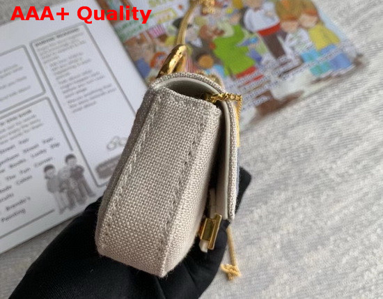 Fendi Nano Baguette Charm Beige Canvas Charm Replica