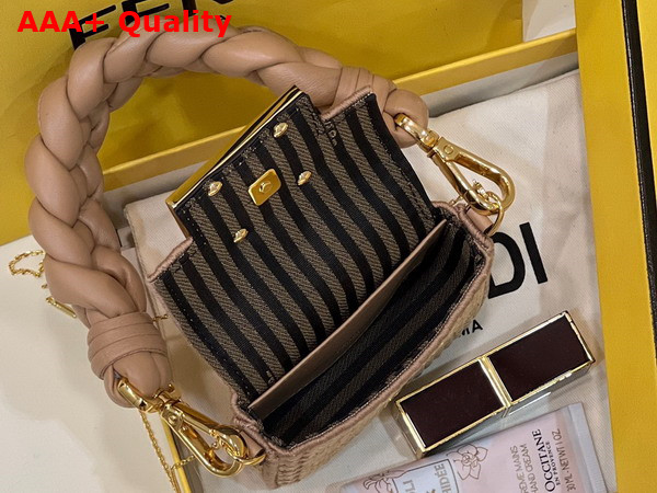 Fendi Nano Baguette Charm Beige Raffia Charm Replica