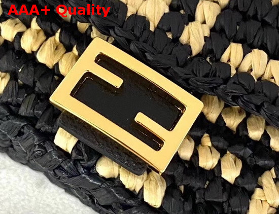 Fendi Nano Baguette Charm Black Raffia Charm Replica
