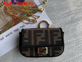 Fendi Nano Baguette Charm Brown Fabric Charm Replica