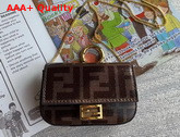 Fendi Nano Baguette Charm Brown Glazed Fabric Charm Replica