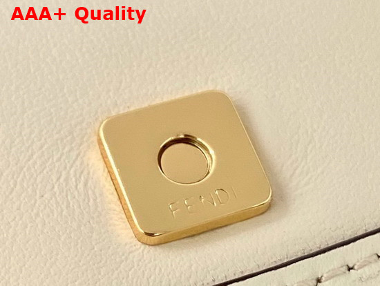 Fendi Nano Baguette Charm White Nappa Leather Charm with Metal Stitches Replica