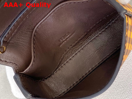Fendi Nano Baguette Charm in Brown Check Print Leather Replica