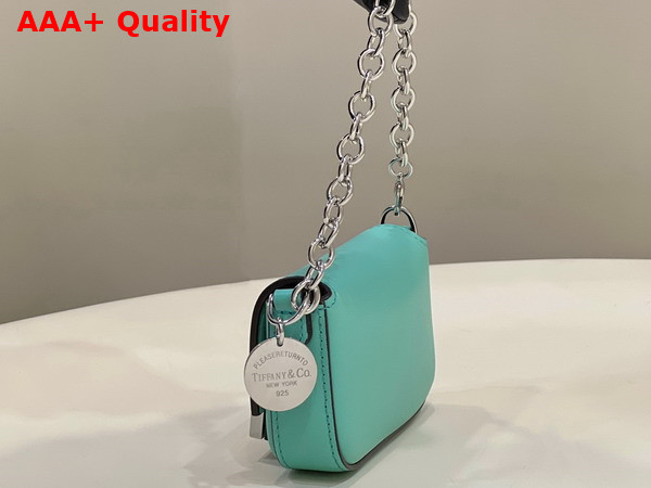 Fendi Nano Baguette Charm in Tiffany Blue Leather Replica