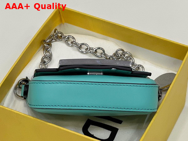 Fendi Nano Baguette Charm in Tiffany Blue Leather Replica