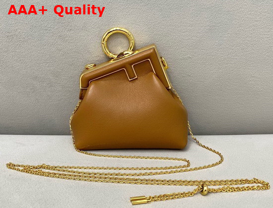 Fendi Nano Fendi First Charm Brown Nappa Leather Charm Replica