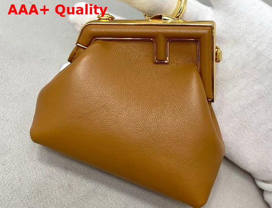 Fendi Nano Fendi First Charm Brown Nappa Leather Charm Replica