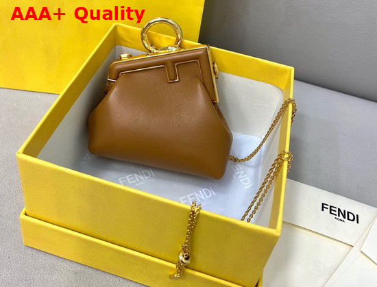 Fendi Nano Fendi First Charm Brown Nappa Leather Charm Replica