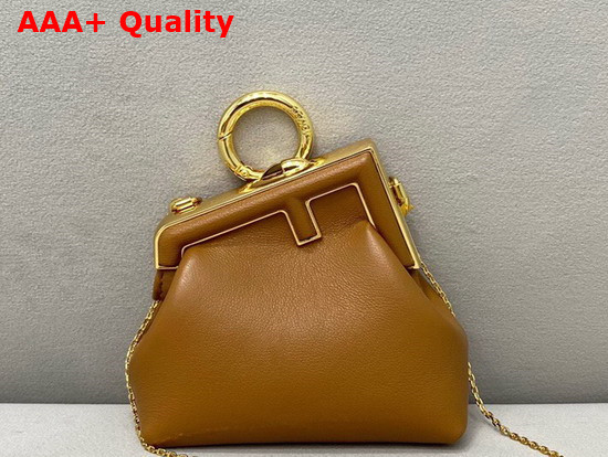 Fendi Nano Fendi First Charm Brown Nappa Leather Charm Replica