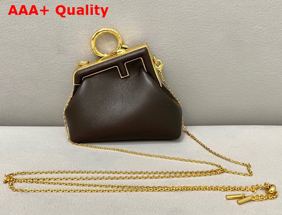 Fendi Nano Fendi First Charm Dark Brown Nappa Leather Charm Replica