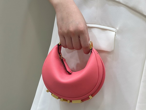 Fendi Nano Fendigraphy Bag Charm in Pink Leather Replica