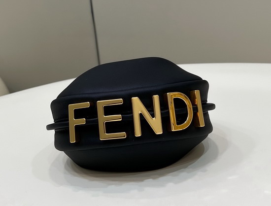 Fendi Nano Fendigraphy Black Leather Charm Replica