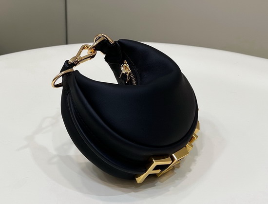 Fendi Nano Fendigraphy Black Leather Charm Replica