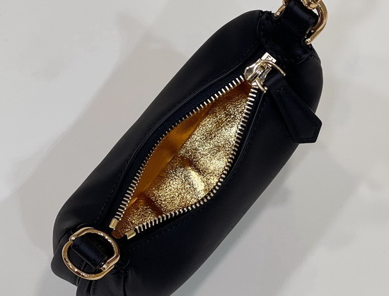 Fendi Nano Fendigraphy Black Leather Charm Replica