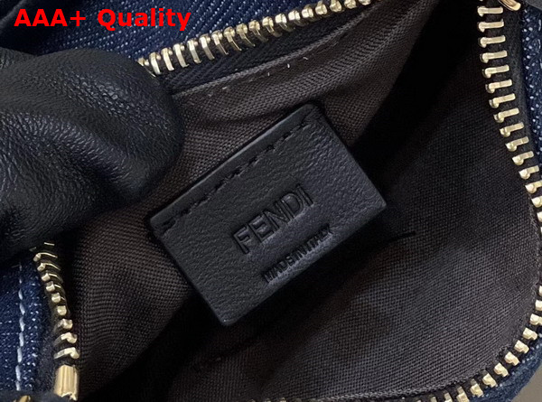 Fendi Nano Fendigraphy Blue Denim Charm Replica