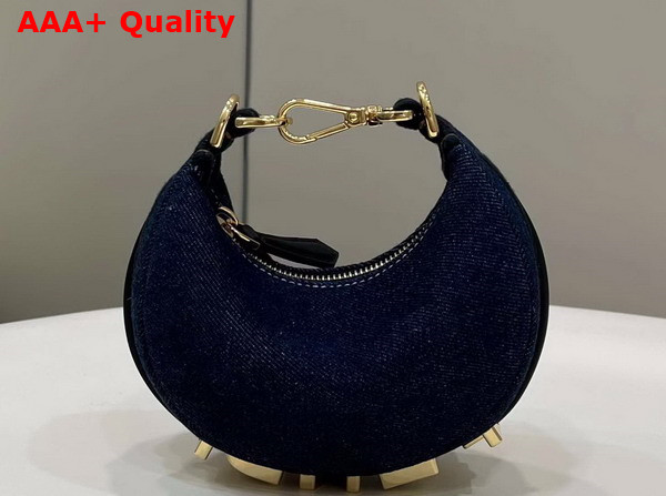 Fendi Nano Fendigraphy Blue Denim Charm Replica