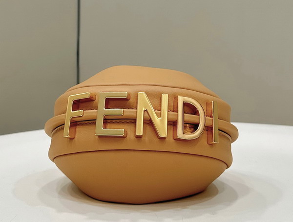 Fendi Nano Fendigraphy Brown Leather Charm Replica