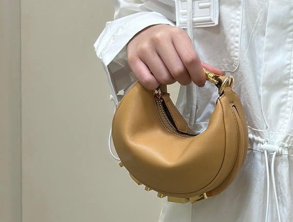 Fendi Nano Fendigraphy Brown Leather Charm Replica