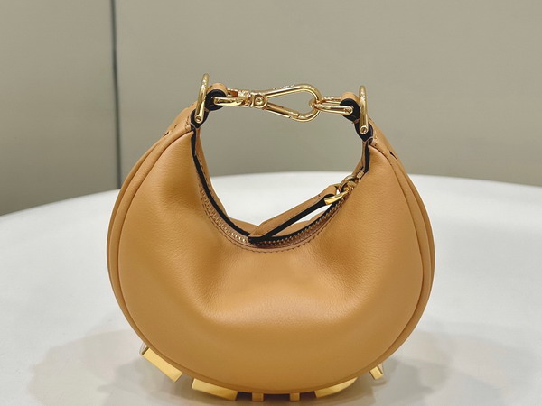 Fendi Nano Fendigraphy Brown Leather Charm Replica