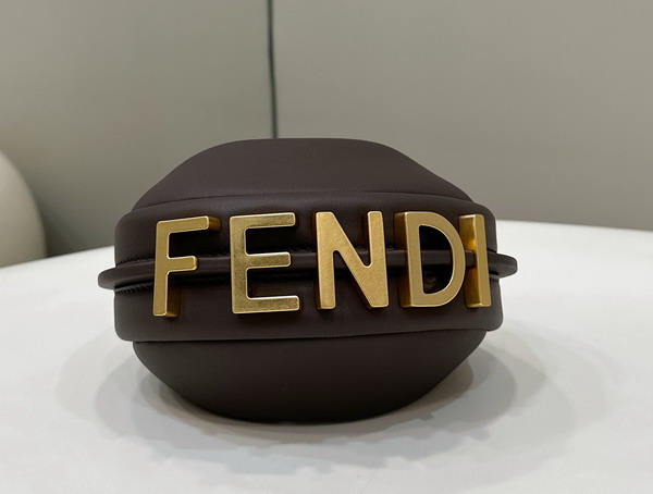 Fendi Nano Fendigraphy Chocolate Leather Charm Replica
