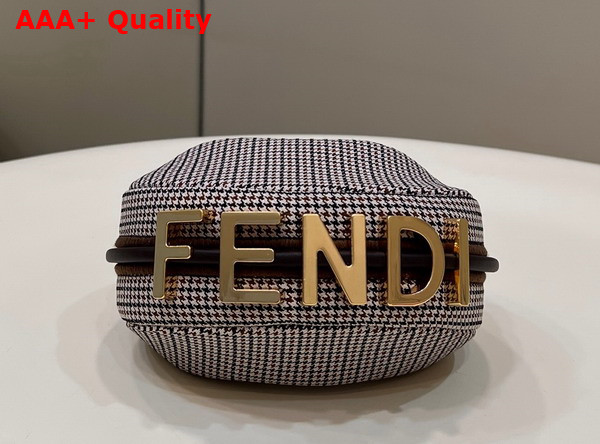 Fendi Nano Fendigraphy Grey Houndstooth Wool Charm Replica