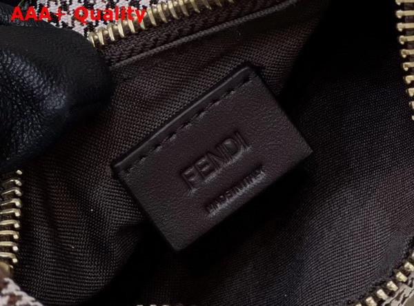 Fendi Nano Fendigraphy Grey Houndstooth Wool Charm Replica