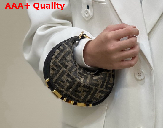 Fendi Nano Fendigraphy Hobo Bag in Brown Replica