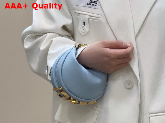 Fendi Nano Fendigraphy Light Blue Leather Charm Replica