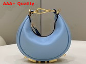 Fendi Nano Fendigraphy Light Blue Leather Charm Replica
