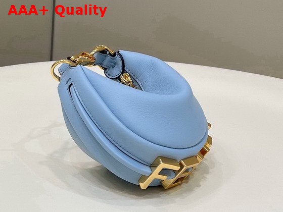 Fendi Nano Fendigraphy Light Blue Leather Charm Replica