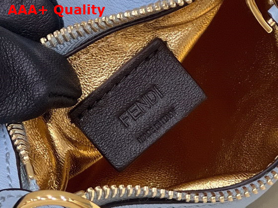 Fendi Nano Fendigraphy Light Blue Leather Charm Replica