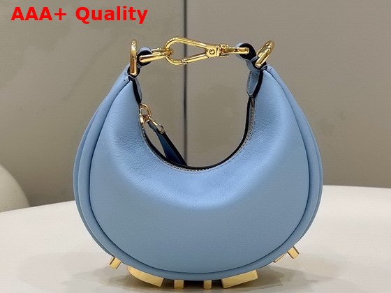 Fendi Nano Fendigraphy Light Blue Leather Charm Replica