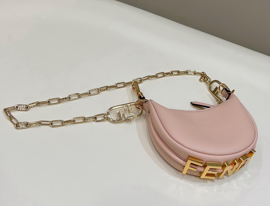 Fendi Nano Fendigraphy Pink Leather Charm Replica
